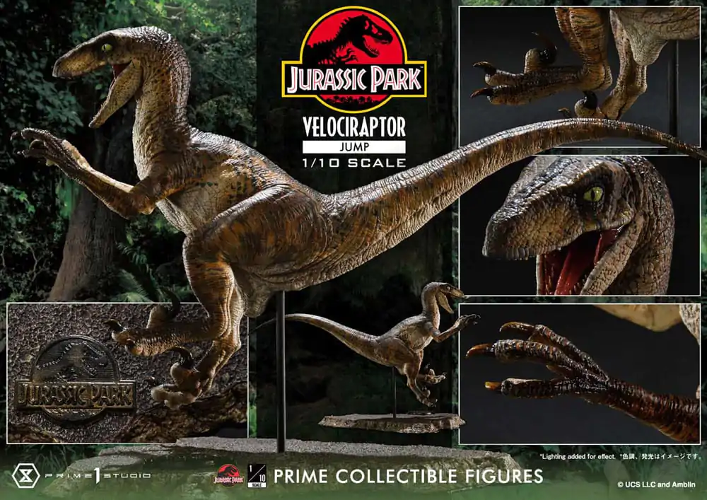 Jurassic Park Prime Collectibles 1/10 Velociraptor Jump szobor figura 21 cm termékfotó