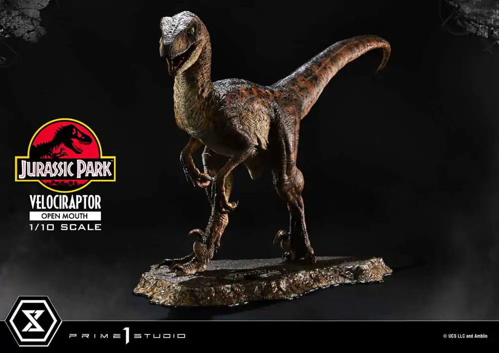 Jurassic Park Prime Collectibles 1/10 Velociraptor Open Mouth szobor figura 19 cm termékfotó