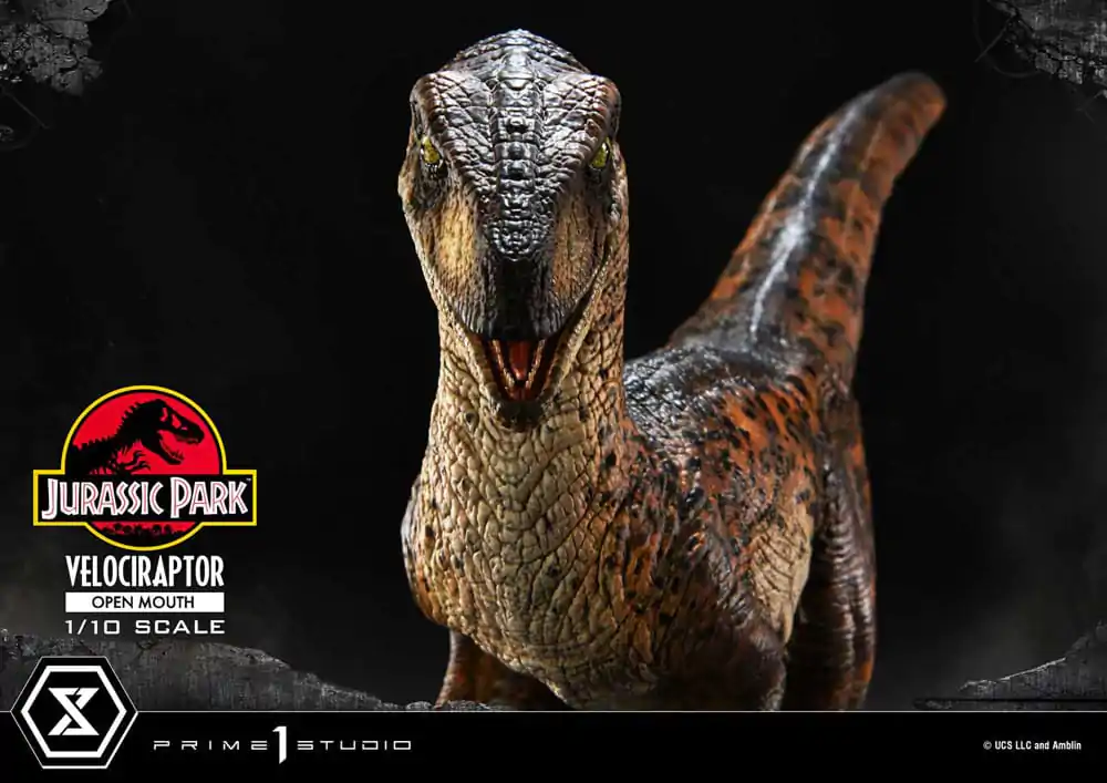 Jurassic Park Prime Collectibles 1/10 Velociraptor Open Mouth szobor figura 19 cm termékfotó