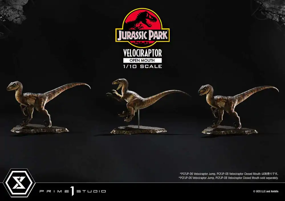 Jurassic Park Prime Collectibles 1/10 Velociraptor Open Mouth szobor figura 19 cm termékfotó