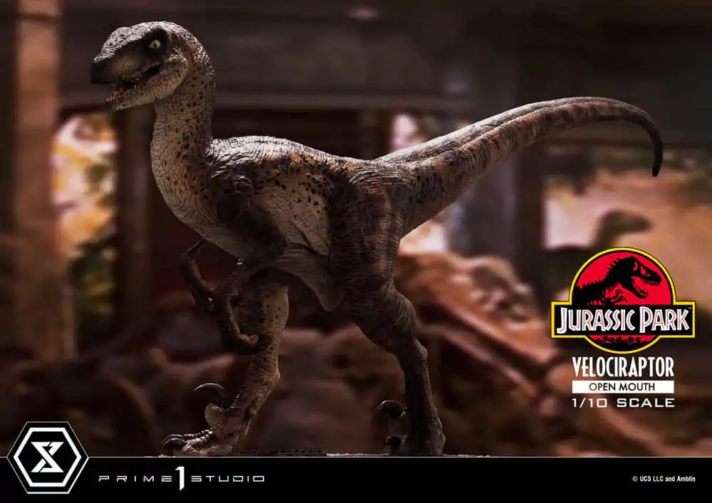 Jurassic Park Prime Collectibles 1/10 Velociraptor Open Mouth szobor figura 19 cm termékfotó