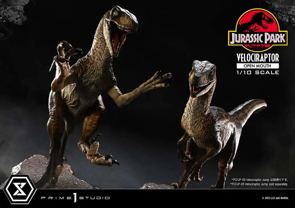 Jurassic Park Prime Collectibles 1/10 Velociraptor Open Mouth szobor figura 19 cm termékfotó