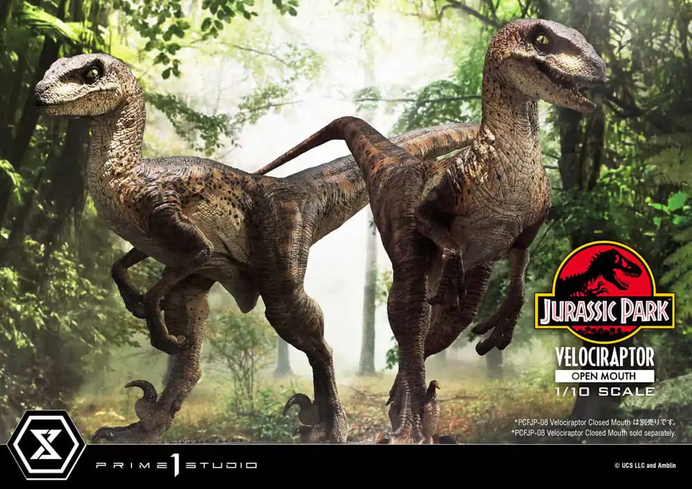 Jurassic Park Prime Collectibles 1/10 Velociraptor Open Mouth szobor figura 19 cm termékfotó