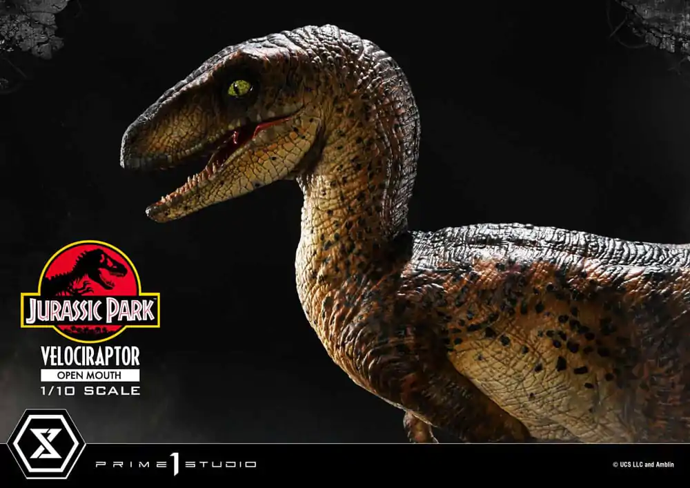 Jurassic Park Prime Collectibles 1/10 Velociraptor Open Mouth szobor figura 19 cm termékfotó