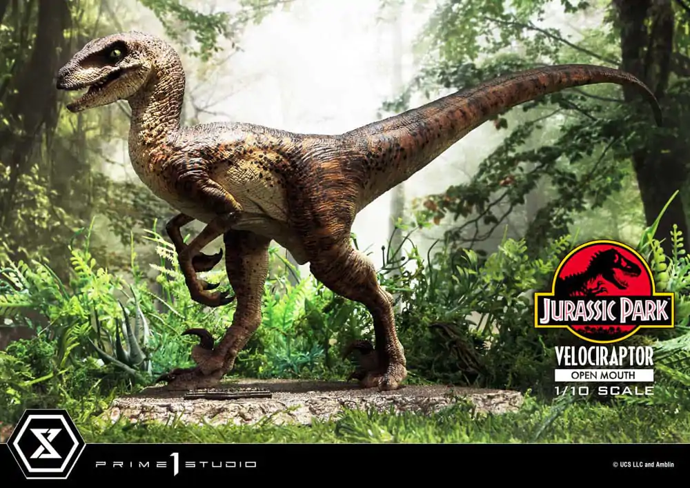 Jurassic Park Prime Collectibles 1/10 Velociraptor Open Mouth szobor figura 19 cm termékfotó