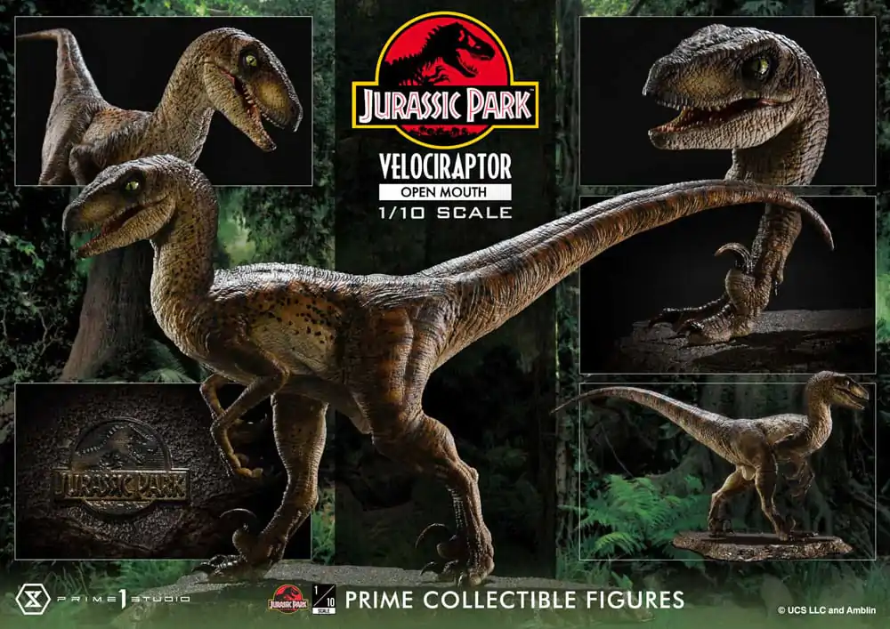 Jurassic Park Prime Collectibles 1/10 Velociraptor Open Mouth szobor figura 19 cm termékfotó