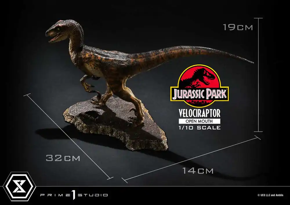 Jurassic Park Prime Collectibles 1/10 Velociraptor Open Mouth szobor figura 19 cm termékfotó