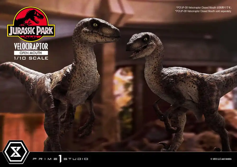 Jurassic Park Prime Collectibles 1/10 Velociraptor Open Mouth szobor figura 19 cm termékfotó