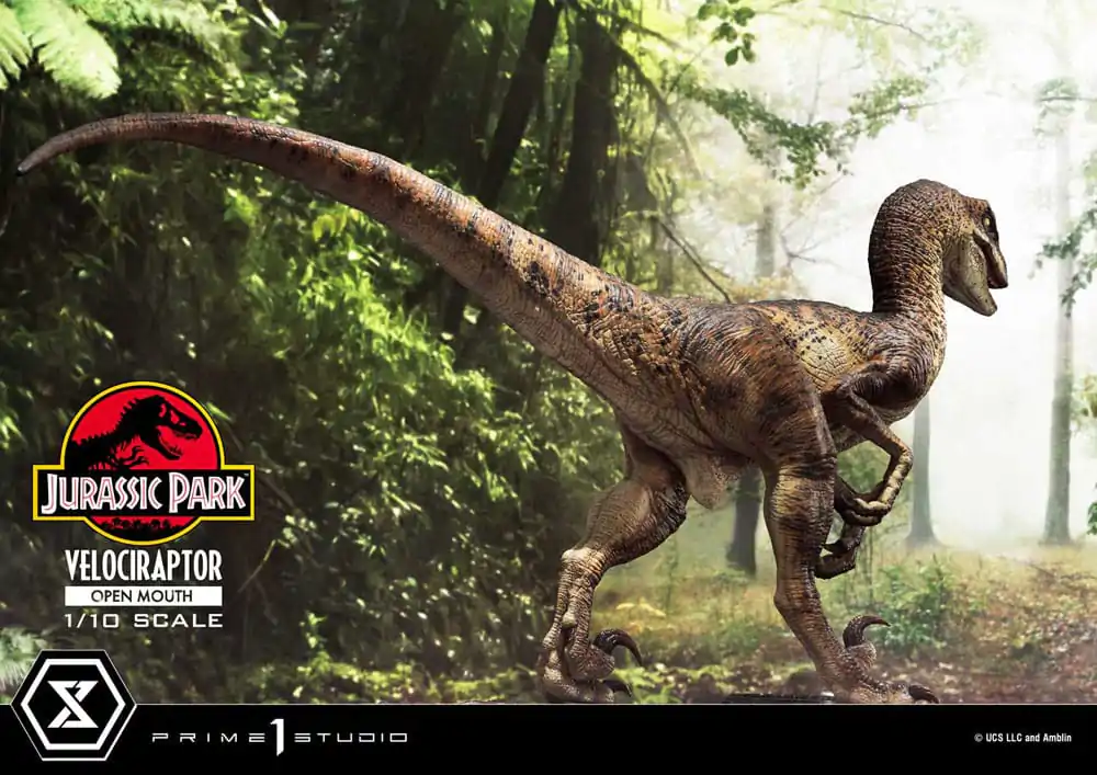 Jurassic Park Prime Collectibles 1/10 Velociraptor Open Mouth szobor figura 19 cm termékfotó