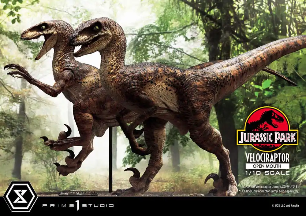 Jurassic Park Prime Collectibles 1/10 Velociraptor Open Mouth szobor figura 19 cm termékfotó