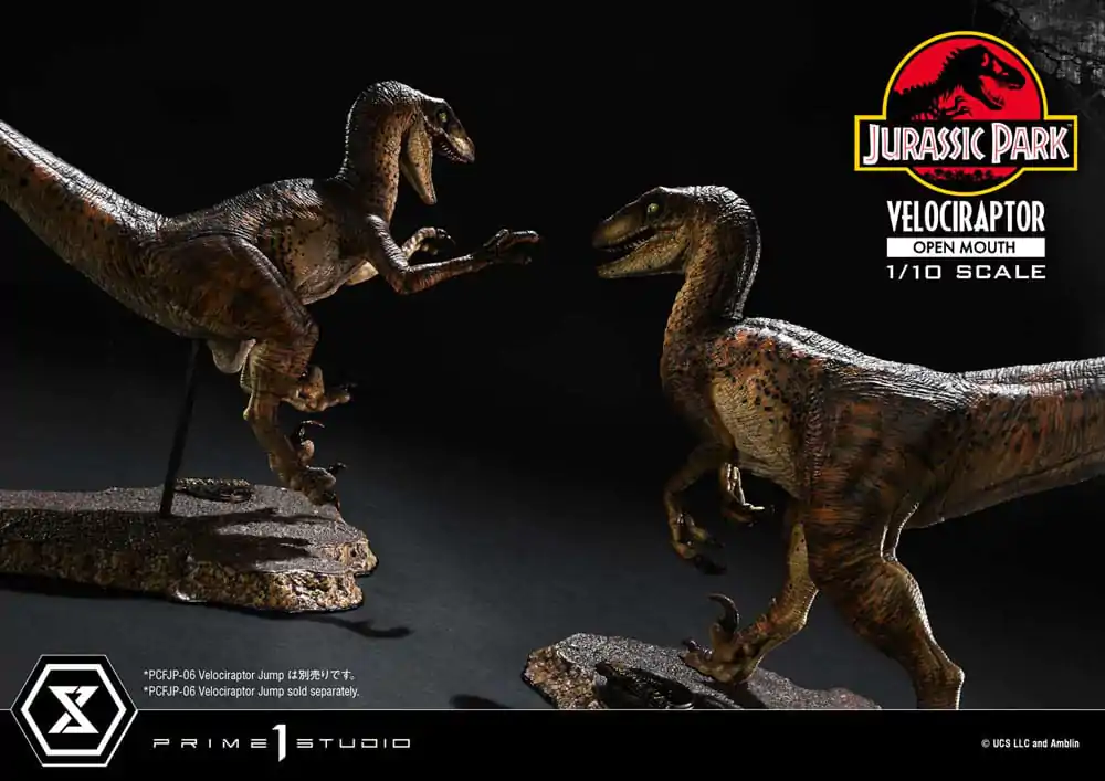 Jurassic Park Prime Collectibles 1/10 Velociraptor Open Mouth szobor figura 19 cm termékfotó