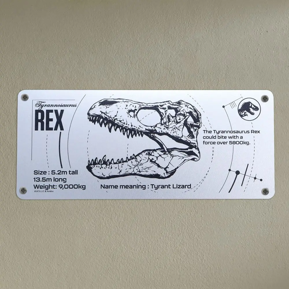 Jurassic Park T-Rex Schematic fémtábla termékfotó