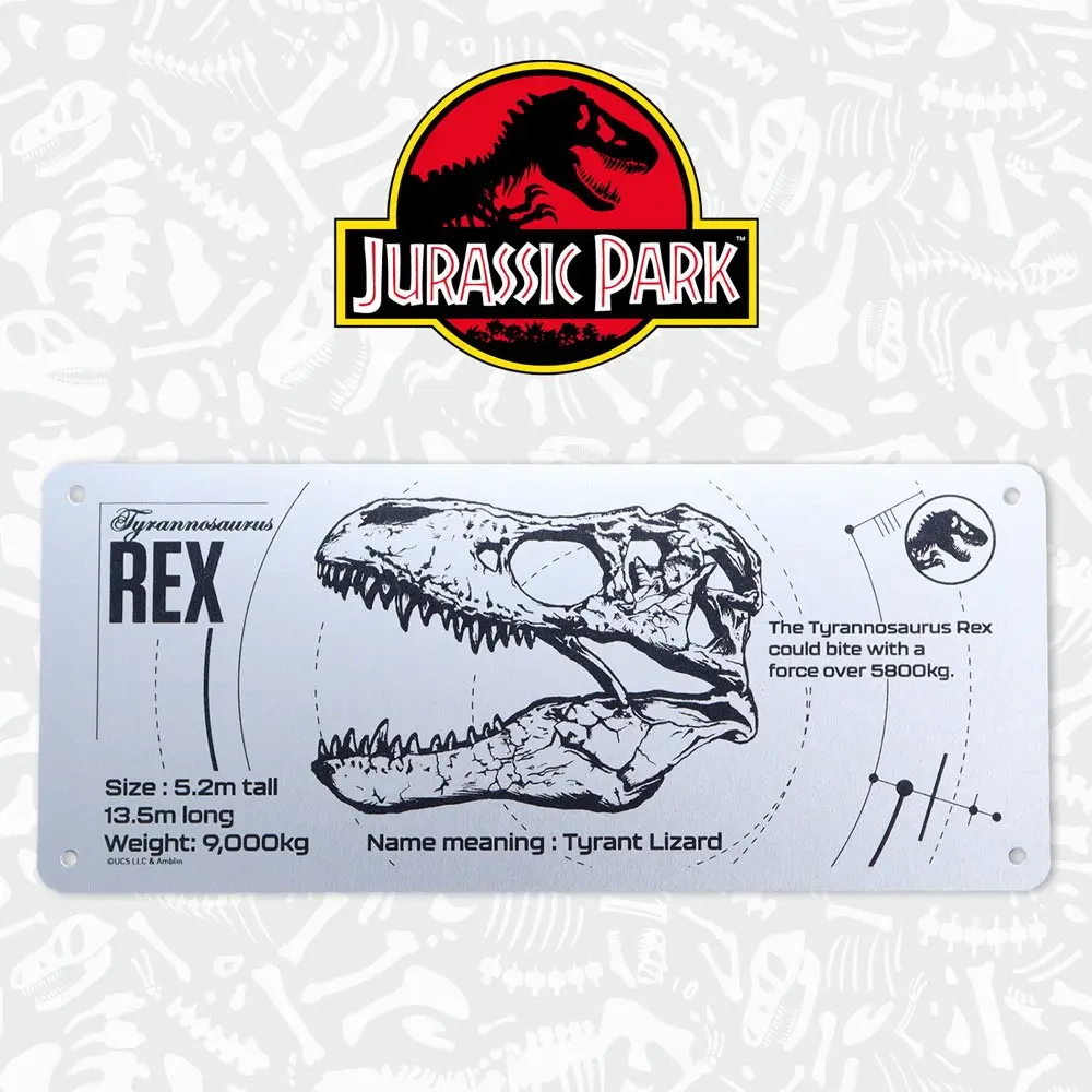 Jurassic Park T-Rex Schematic fémtábla termékfotó