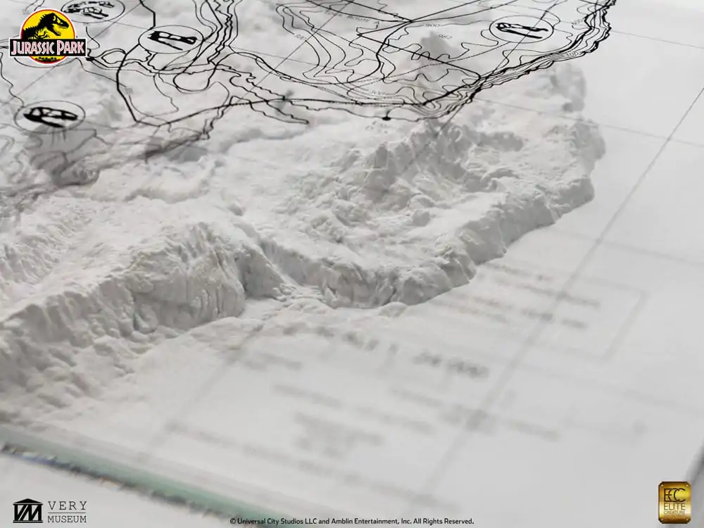 Jurassic Park Topographic Map Isla Nublar fali dísz termékfotó