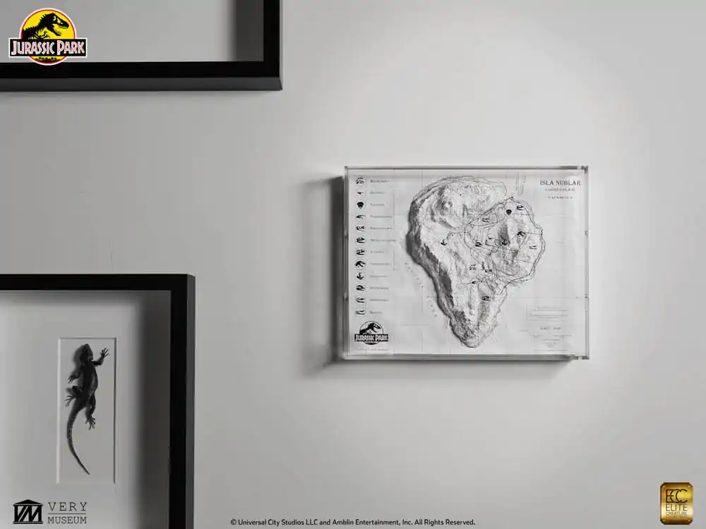 Jurassic Park Topographic Map Isla Nublar fali dísz termékfotó