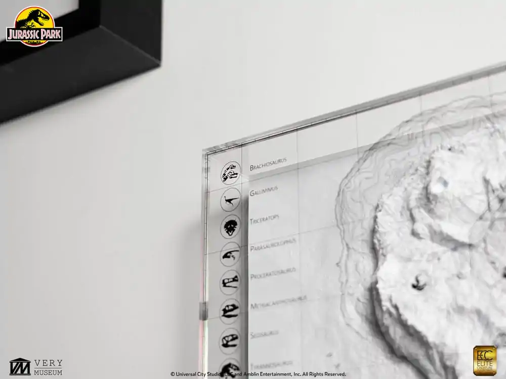 Jurassic Park Topographic Map Isla Nublar fali dísz termékfotó