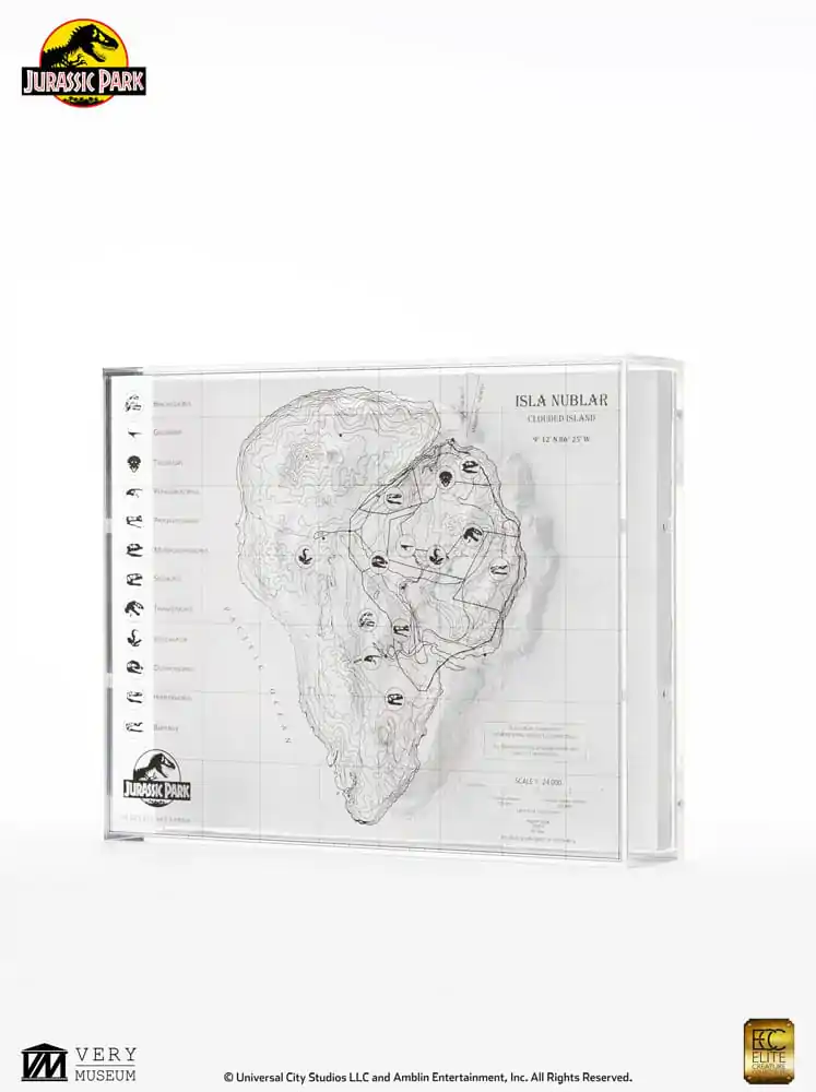 Jurassic Park Topographic Map Isla Nublar fali dísz termékfotó