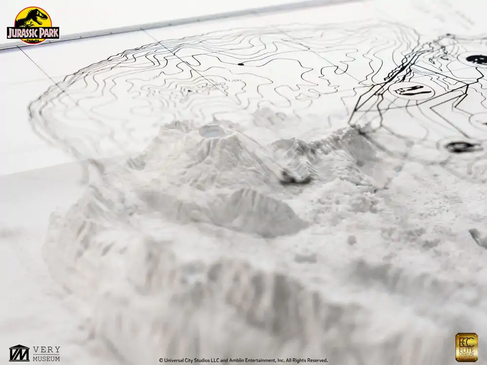 Jurassic Park Topographic Map Isla Nublar fali dísz termékfotó