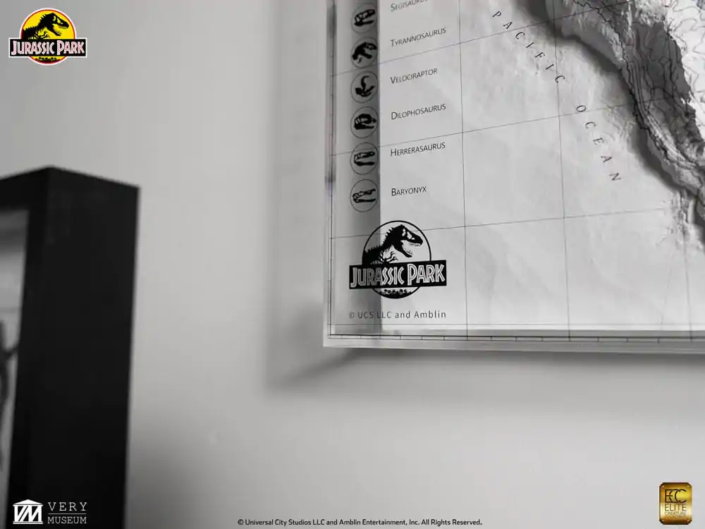 Jurassic Park Topographic Map Isla Nublar fali dísz termékfotó