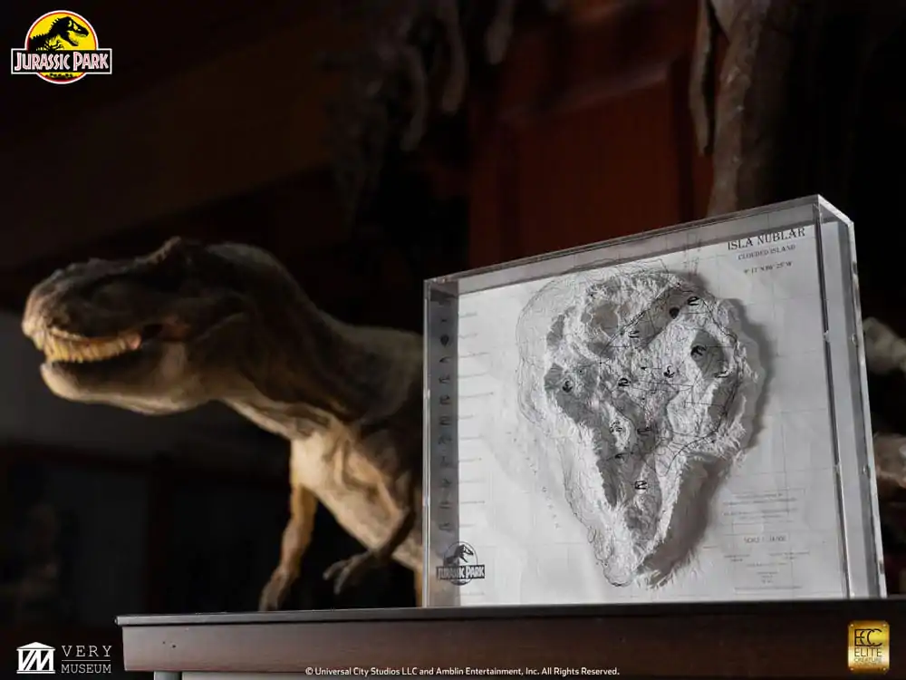 Jurassic Park Topographic Map Isla Nublar fali dísz termékfotó