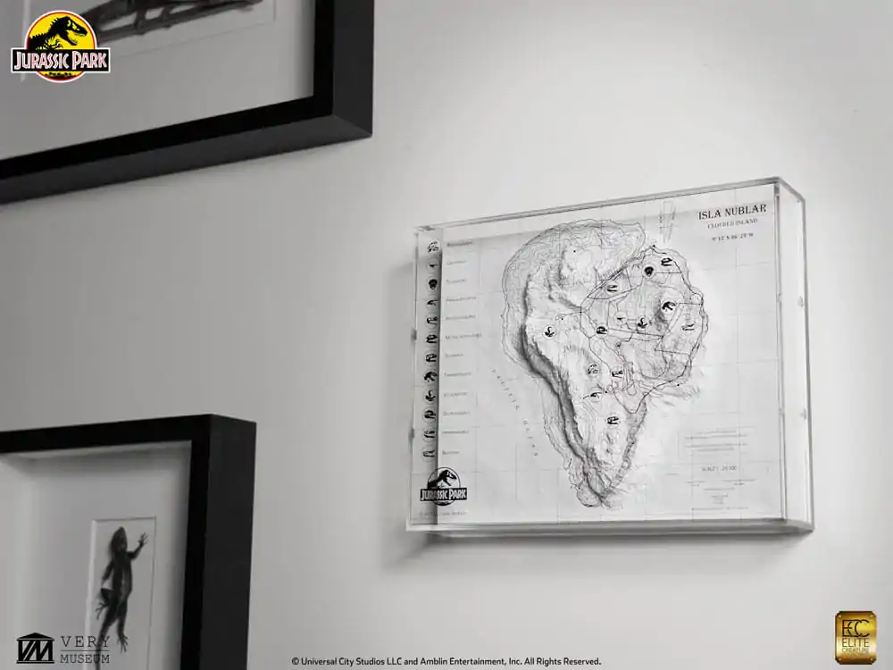 Jurassic Park Topographic Map Isla Nublar fali dísz termékfotó