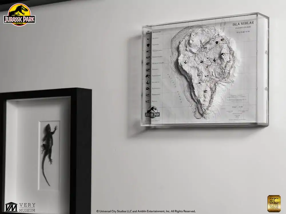 Jurassic Park Topographic Map Isla Nublar fali dísz termékfotó