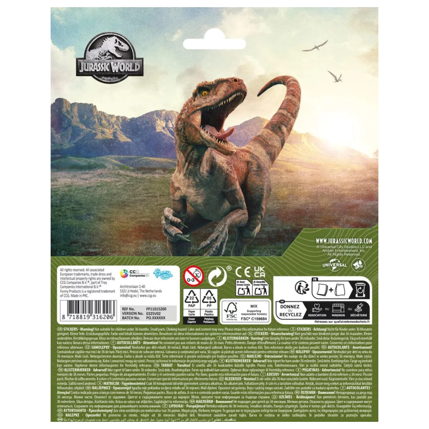 Jurassic World Attack matrica termékfotó