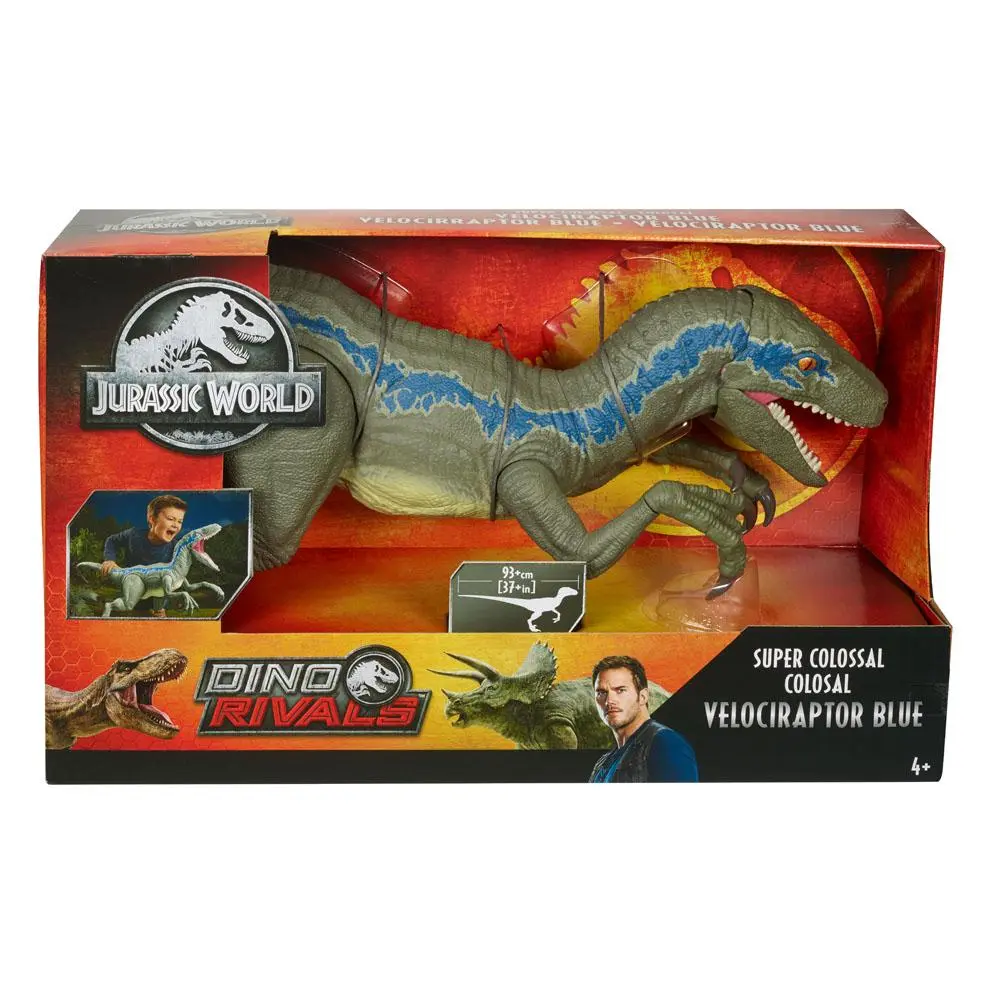 Jurassic World Dino Rivals Super Colossal Velociraptor Blue akciófigura 45 cm termékfotó