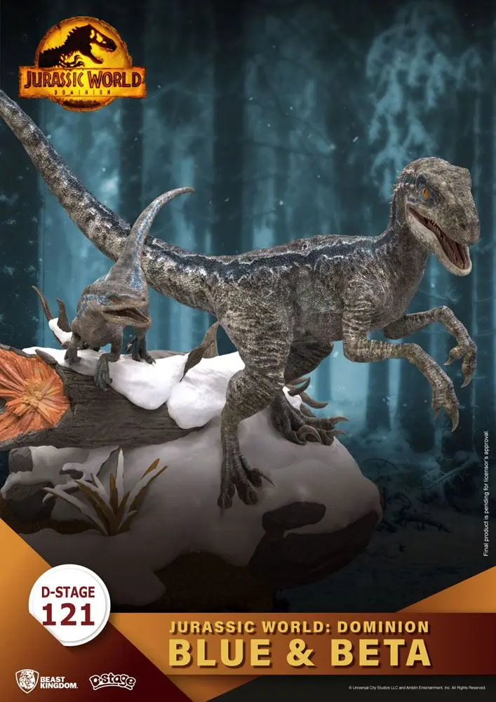 Jurassic World: Dominion D-Stage PVC Diorama Blue &amp; Beta 13 cm termékfotó