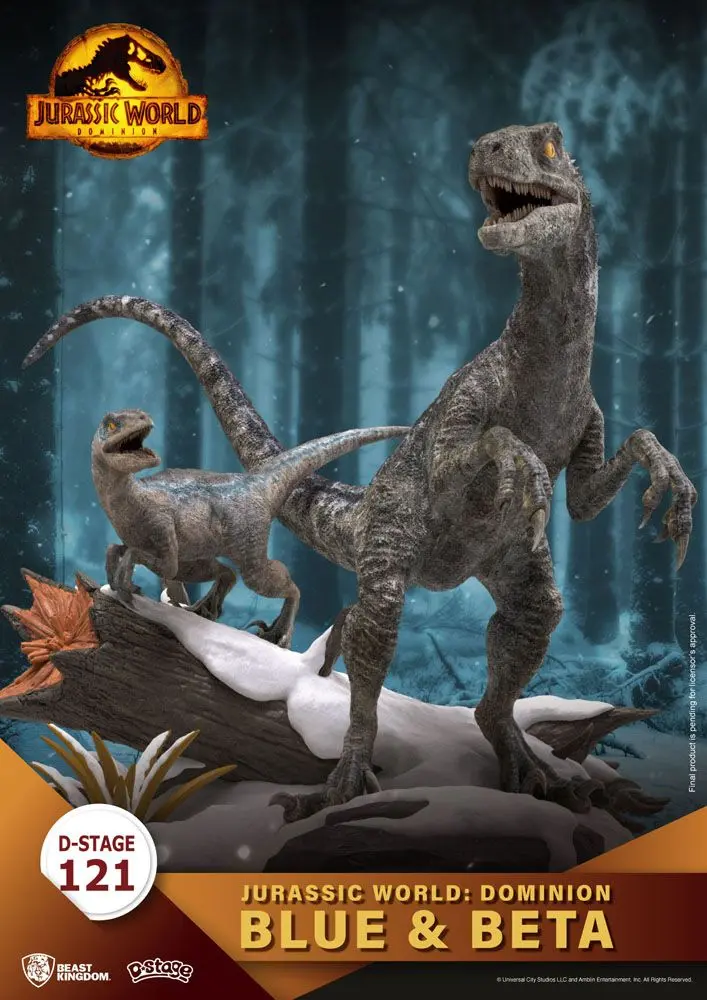 Jurassic World: Dominion D-Stage PVC Diorama Blue &amp; Beta 13 cm termékfotó