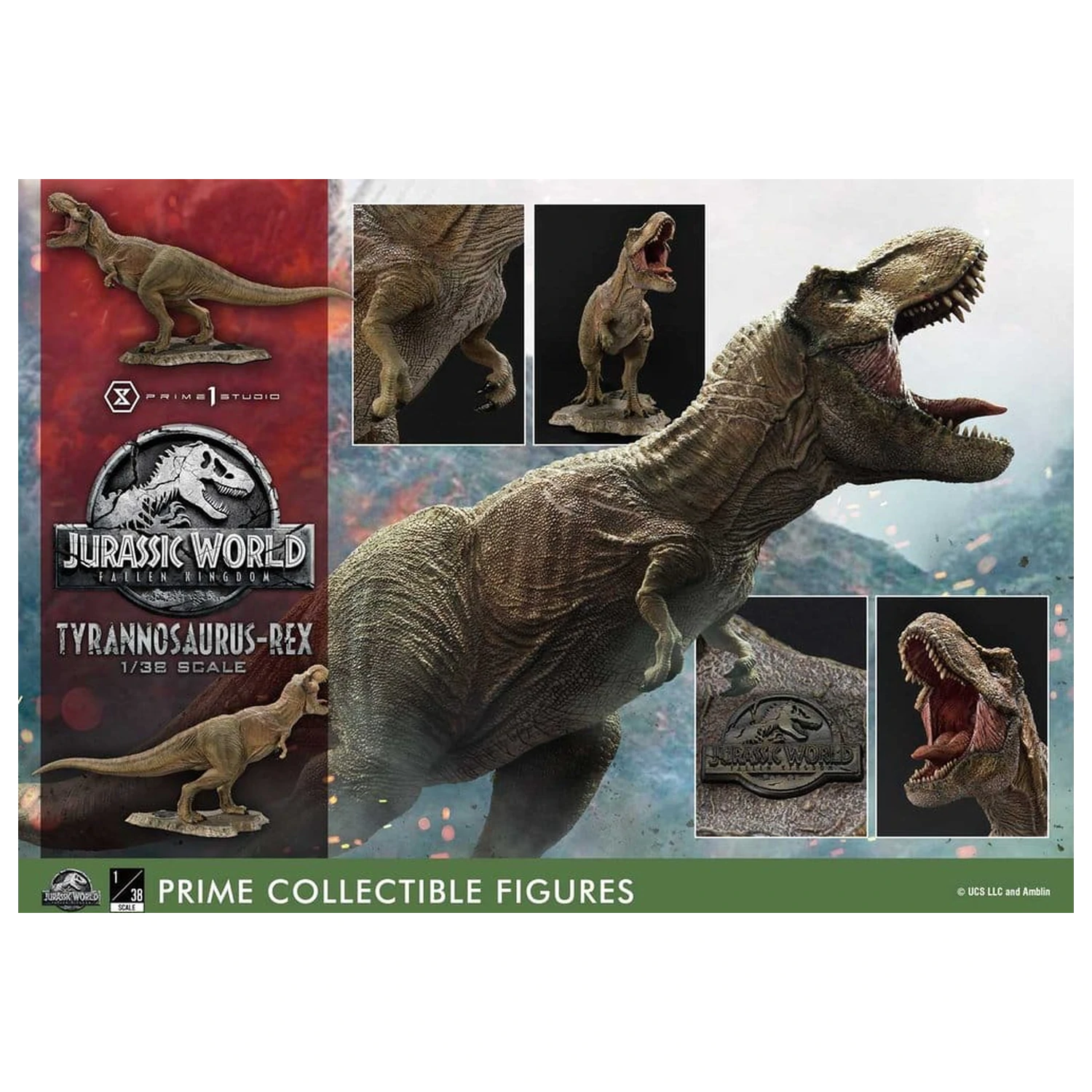 Jurassic World: Fallen Kingdom (Film) Prime Collectible Figures szobor figura 1/38 Tyrannosaurus Rex 23 cm termékfotó