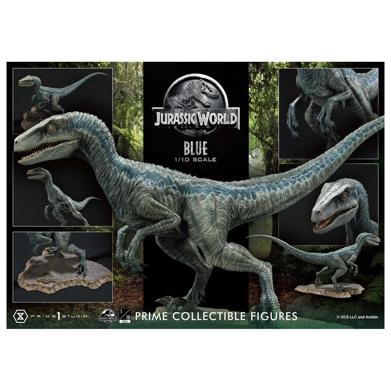 Jurassic World (Film) Prime Collectible Figures szobor figura 1/10 Blue 17 cm termékfotó