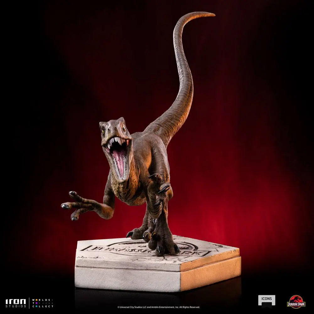 Jurassic World Icons Velociraptor A szobor figura 9 cm termékfotó