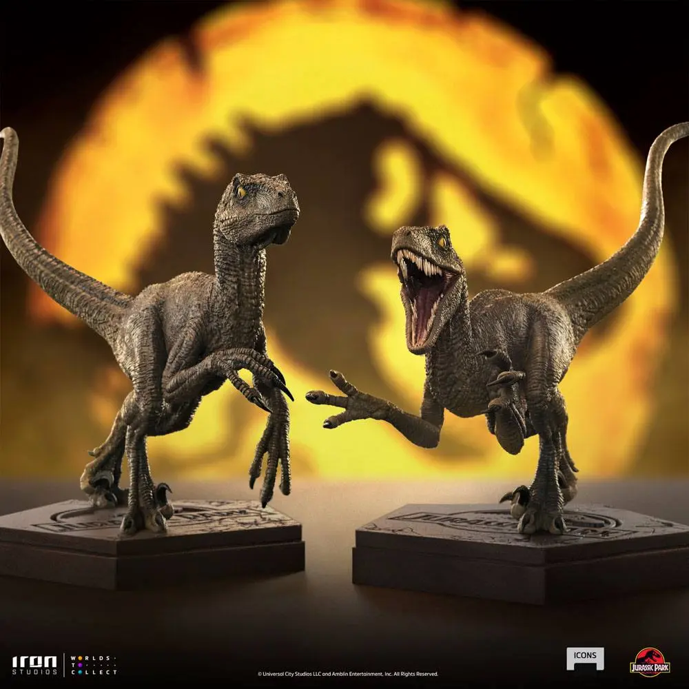 Jurassic World Icons Velociraptor A szobor figura 9 cm termékfotó