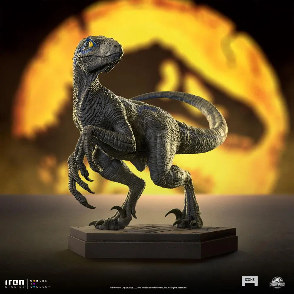 Jurassic World Icons Velociraptor B Blue szobor figura 7 cm termékfotó