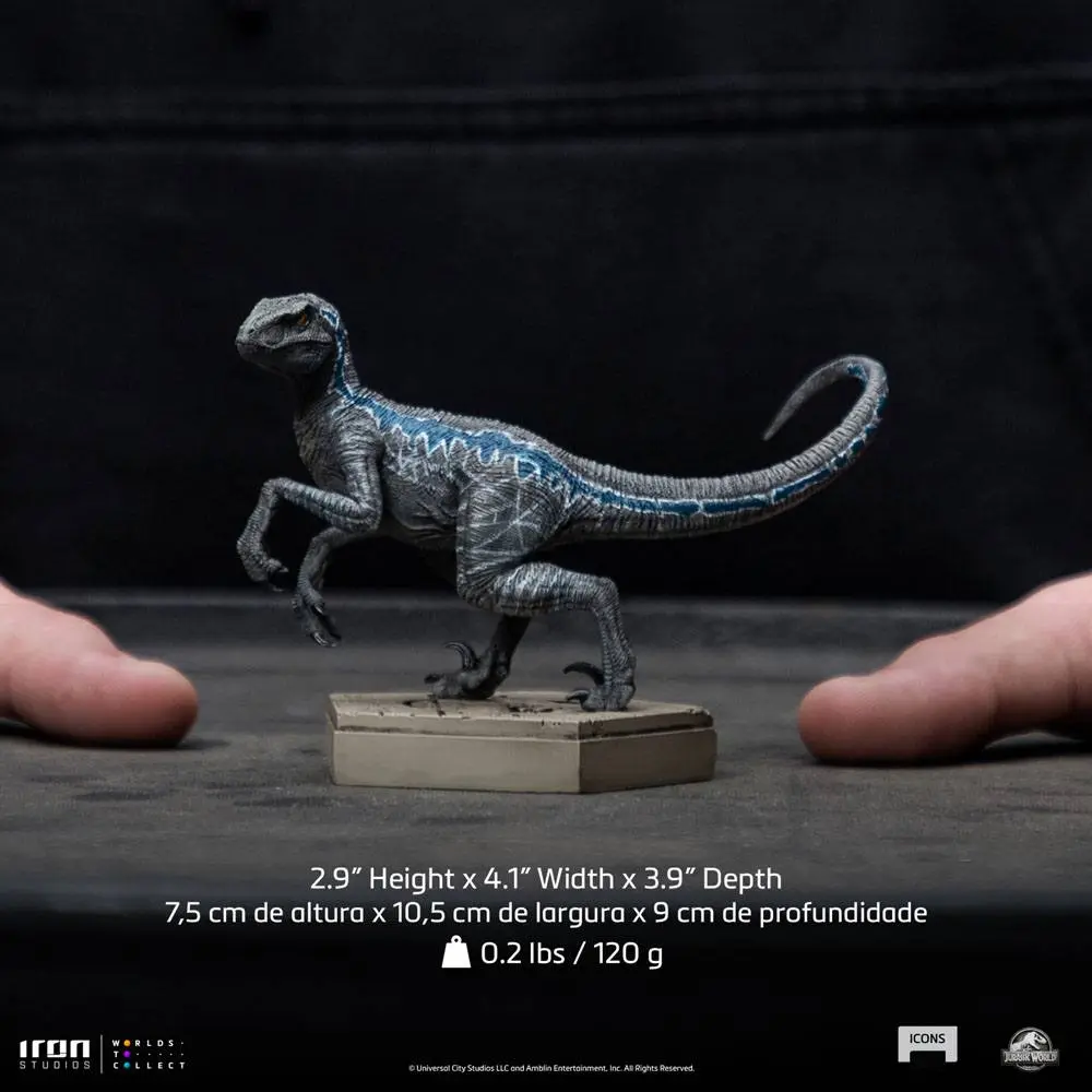 Jurassic World Icons Velociraptor B Blue szobor figura 7 cm termékfotó