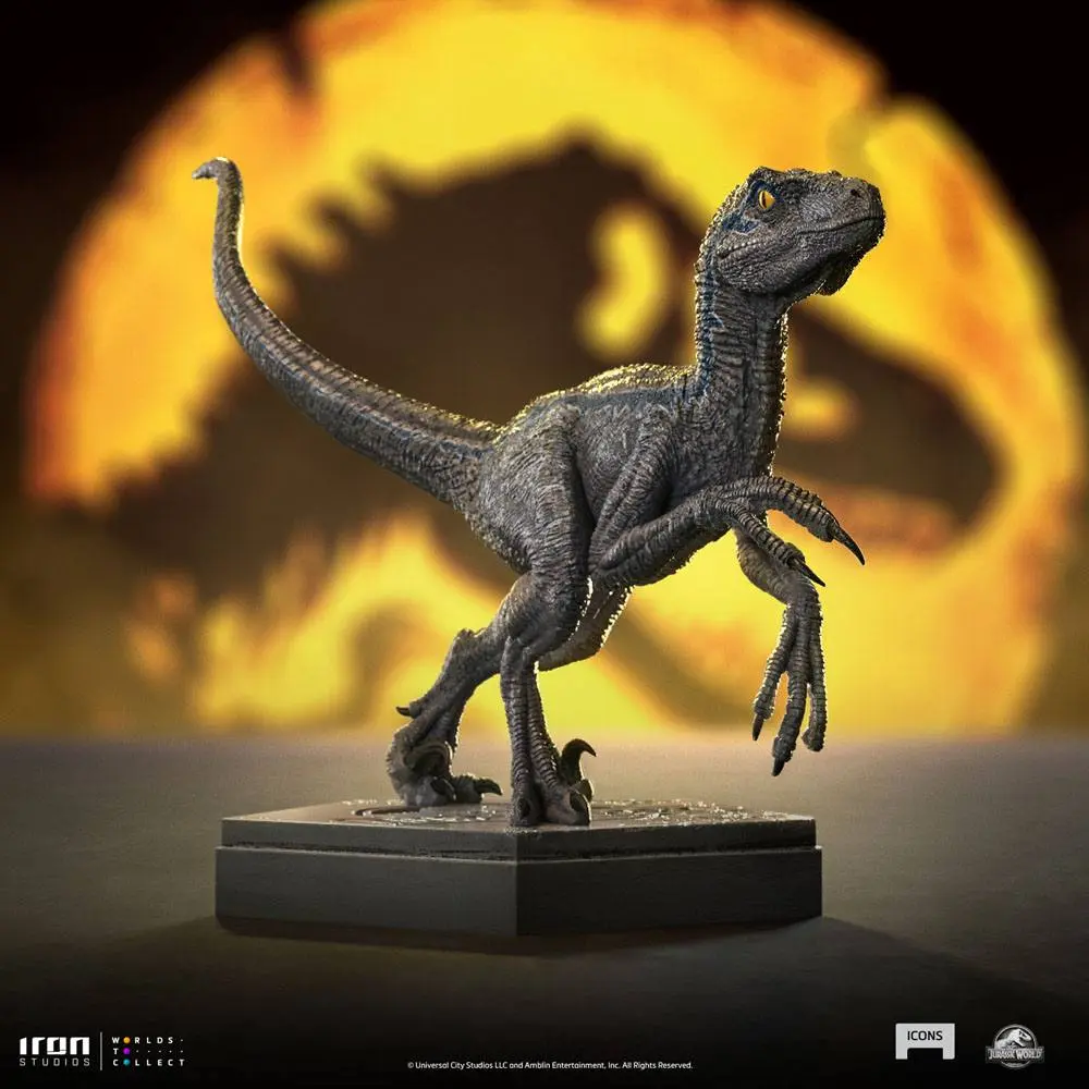 Jurassic World Icons Velociraptor Blue szobor figura 9 cm termékfotó