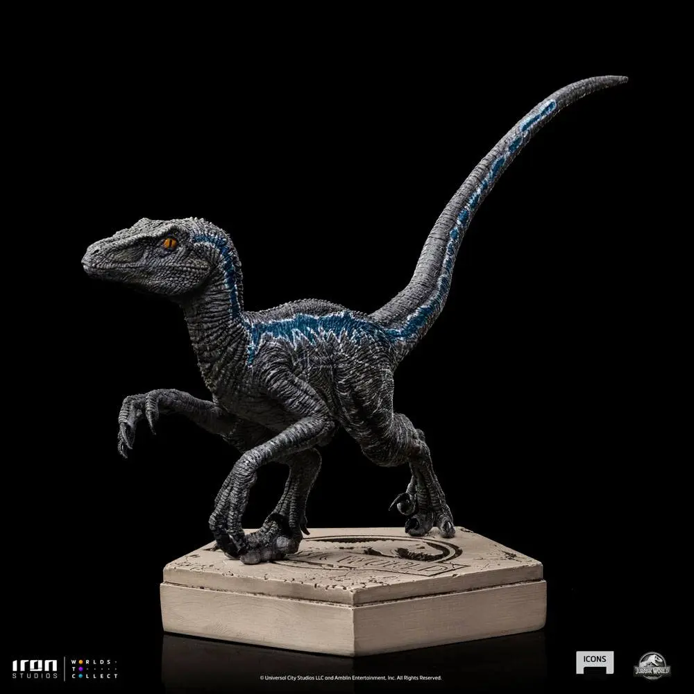 Jurassic World Icons Velociraptor Blue szobor figura 9 cm termékfotó