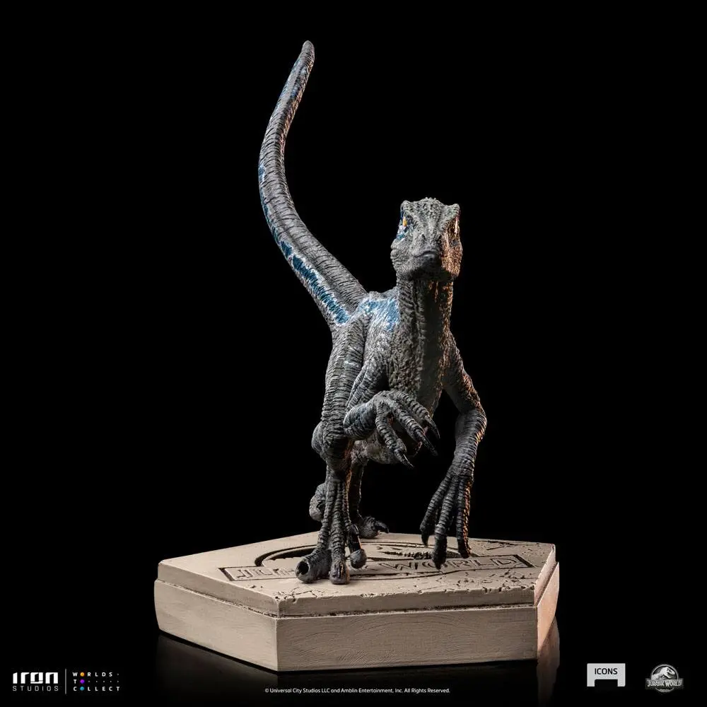 Jurassic World Icons Velociraptor Blue szobor figura 9 cm termékfotó