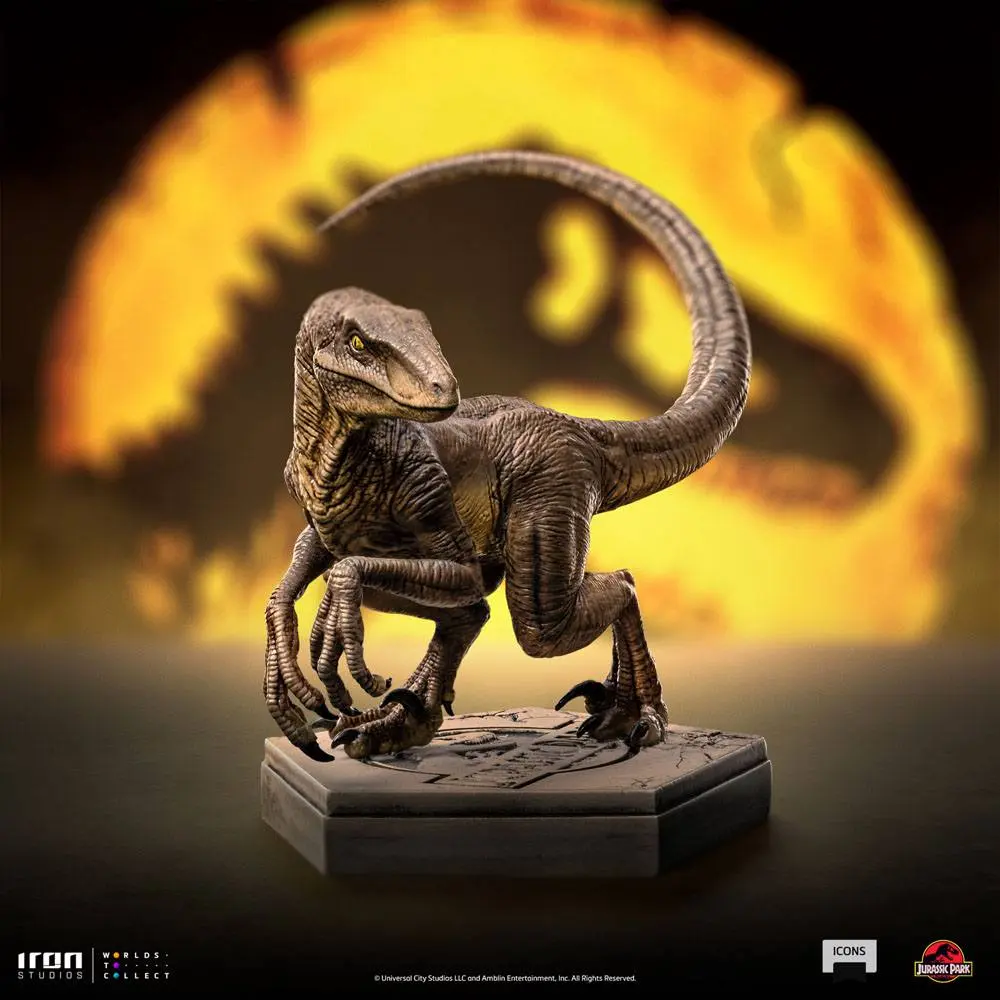 Jurassic World Icons Velociraptor C szobor figura 7 cm termékfotó