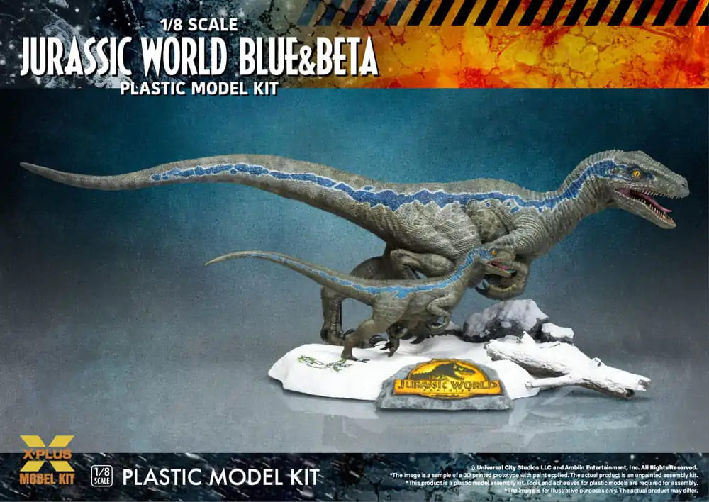 Jurassic World Műanyag modell készlet 1/8 Dominion Velociraptor Blue &amp; Beta 40 cm termékfotó