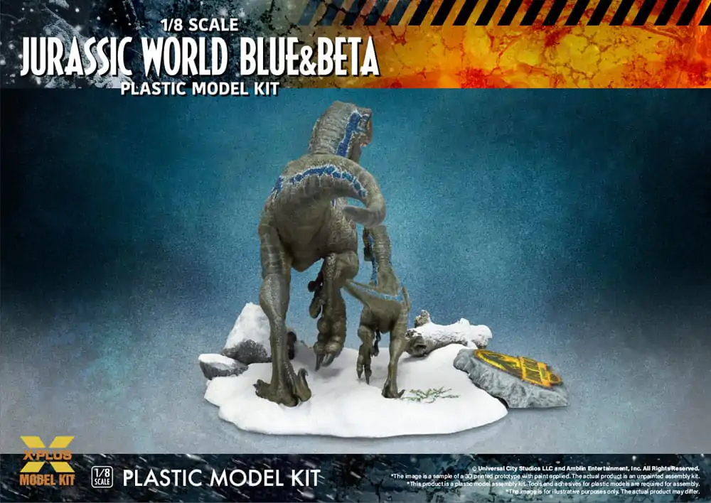 Jurassic World Műanyag modell készlet 1/8 Dominion Velociraptor Blue &amp; Beta 40 cm termékfotó