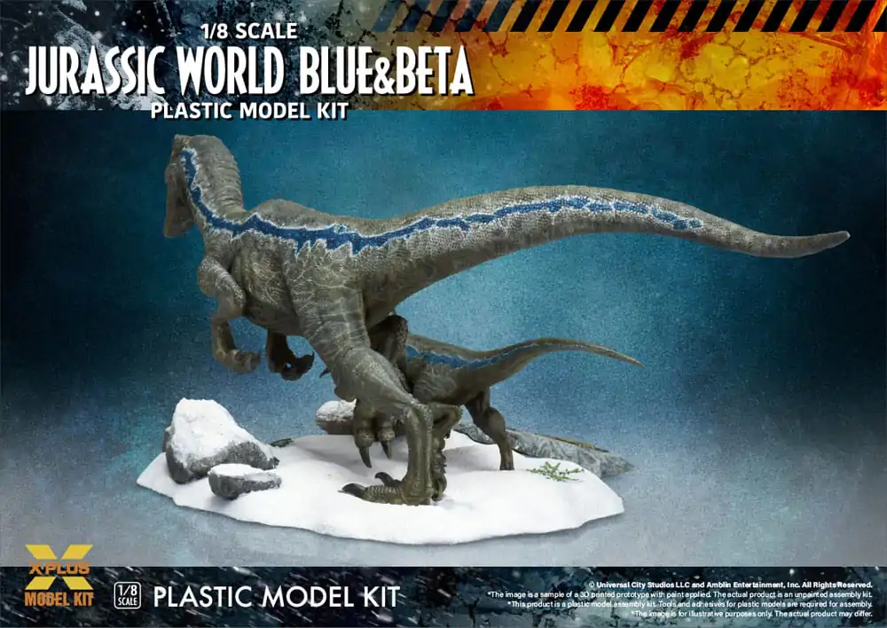 Jurassic World Műanyag modell készlet 1/8 Dominion Velociraptor Blue &amp; Beta 40 cm termékfotó