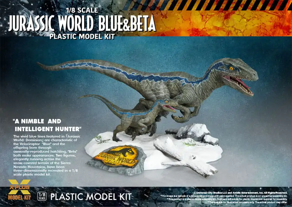 Jurassic World Műanyag modell készlet 1/8 Dominion Velociraptor Blue &amp; Beta 40 cm termékfotó