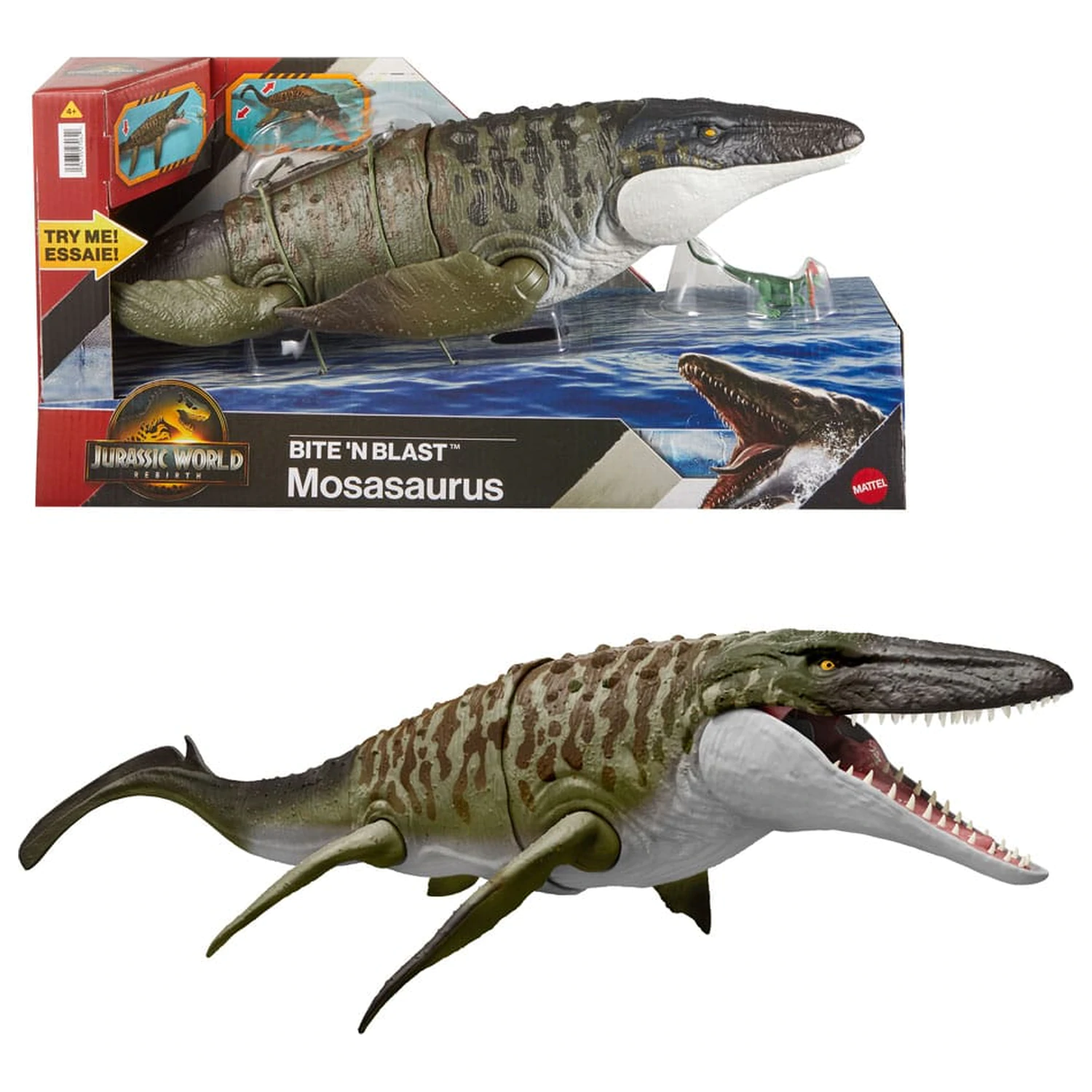 Jurassic World: Rebirth Bite 'n Blast Mosasaurus akciófigura 65 cm termékfotó