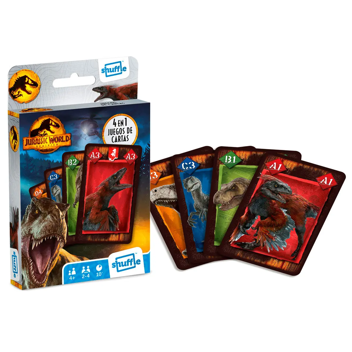 Jurassic World Shuffle 4 in 1 kártyajáték termékfotó