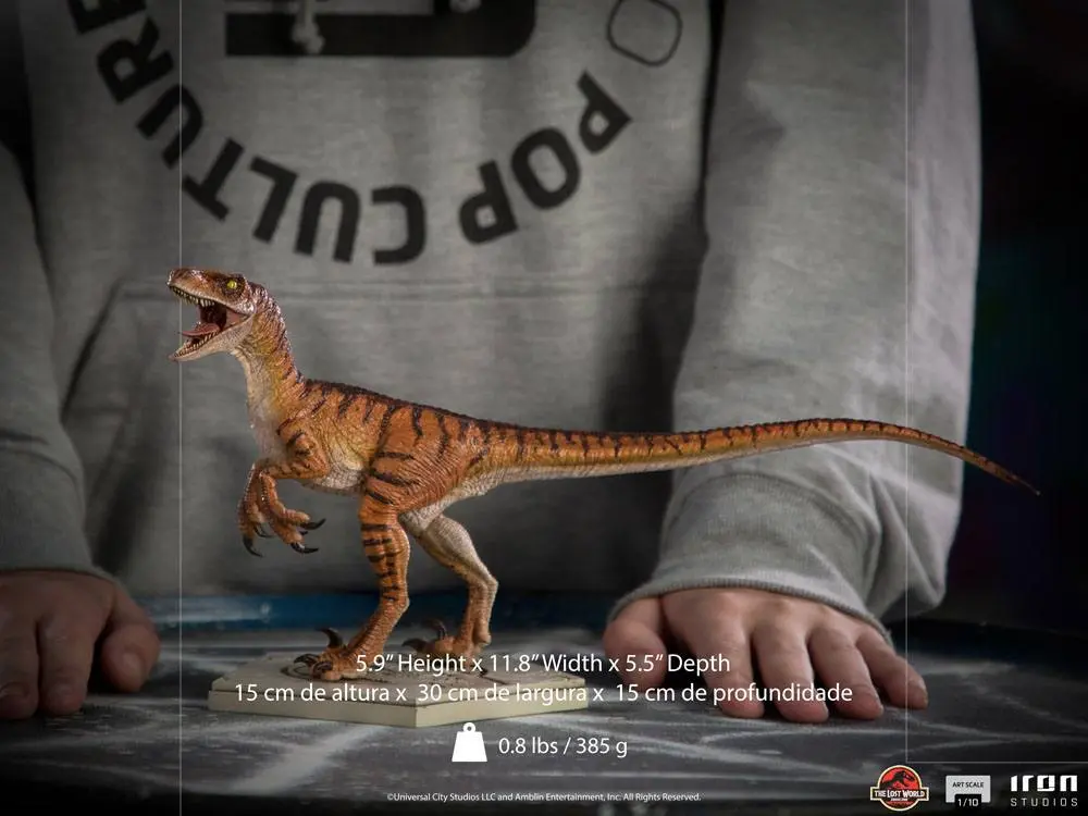Jurassic World The Lost World Art Scale 1/10 Velociraptor szobor figura 15 cm termékfotó