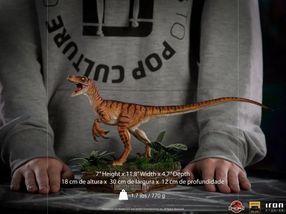 Jurassic World The Lost World Deluxe Art Scale 1/10 Velociraptor szobor figura 18 cm termékfotó