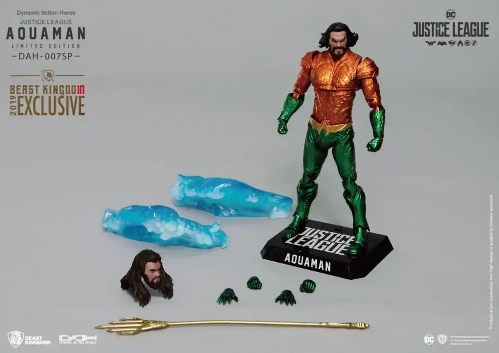 Justice League Dynamic 8ction Heroes 1/9 Aquaman Comic Color Ver. akciófigura 20 cm termékfotó