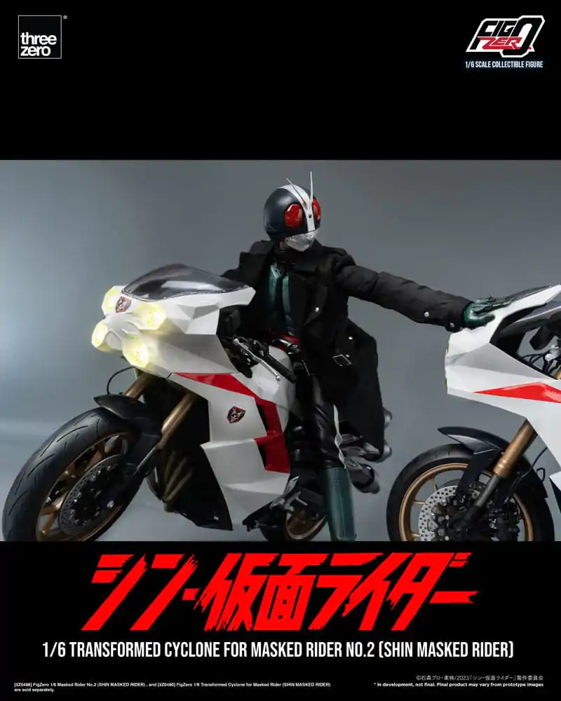 Kamen Rider FigZero 1/6 Transformed Cyclone for Shin Masked Rider No. 2 jármű 35 cm termékfotó